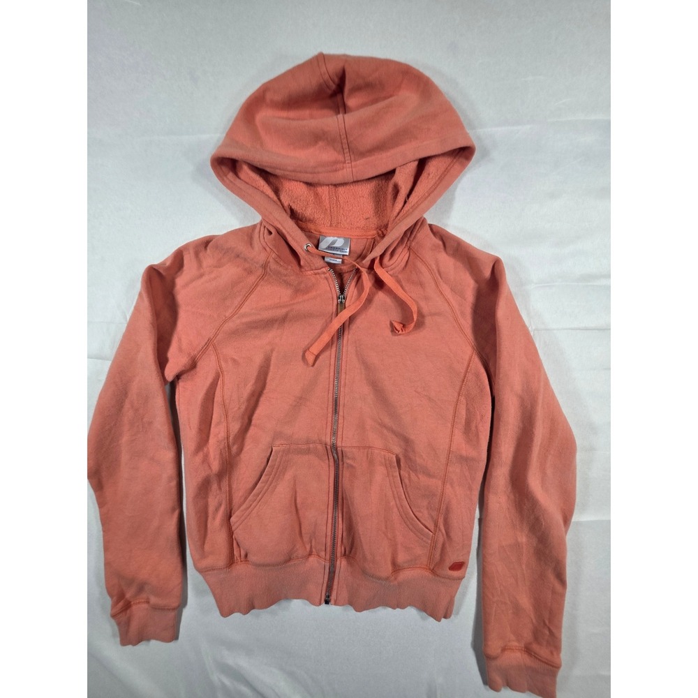 Prospirit Womens Coral Orange Full Zip Hoodie Sweatshirt Small Athletic Gear